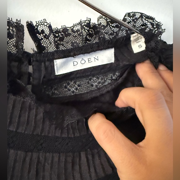 Doen Oralie Tiered Ramie And Lace Mini Dress - Picture 7 of 8